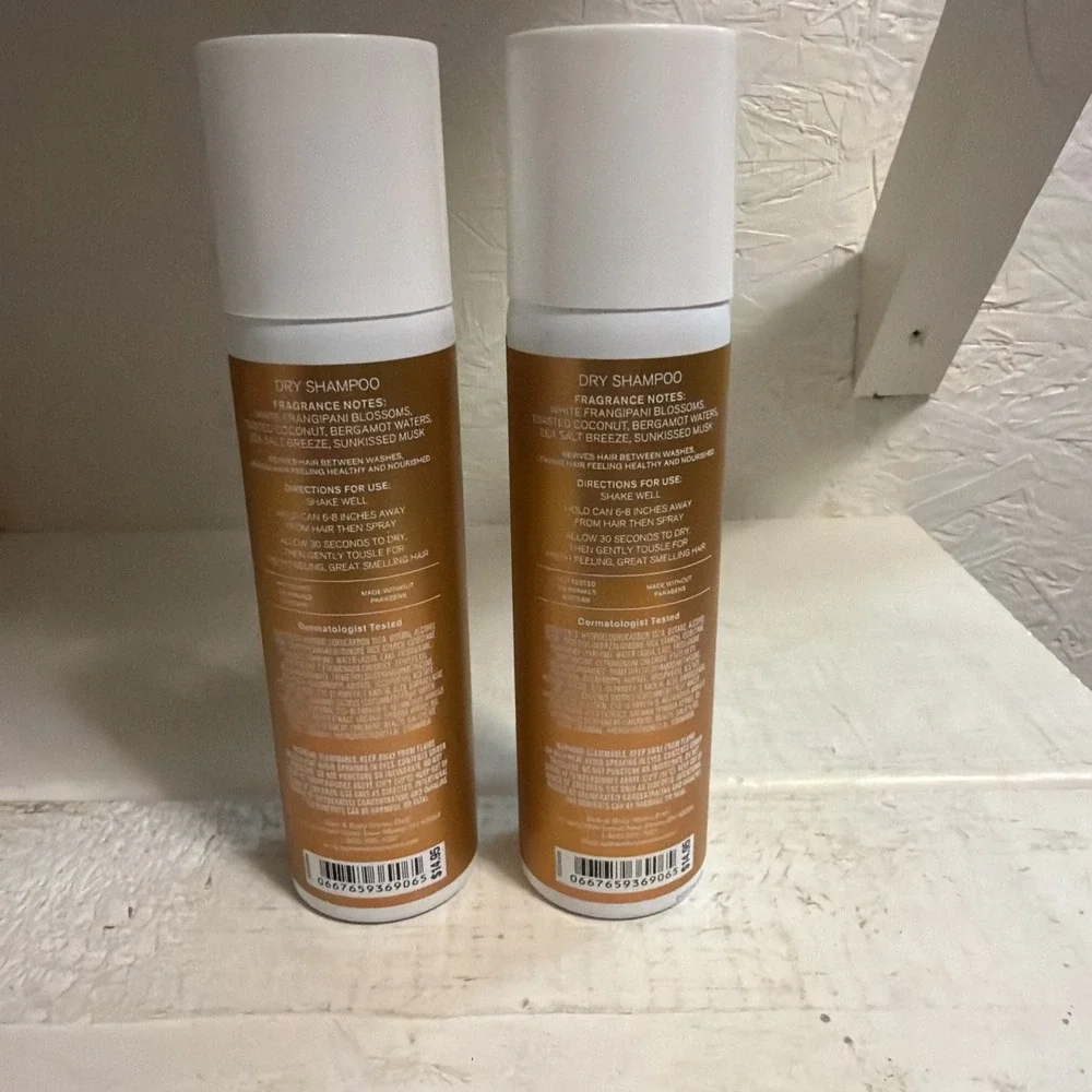 2 BATH & BODY WORKS BEACH DRY SHAMPOO WITH VITAMIN E + VITAMIN B5 3.3 OZ NEW